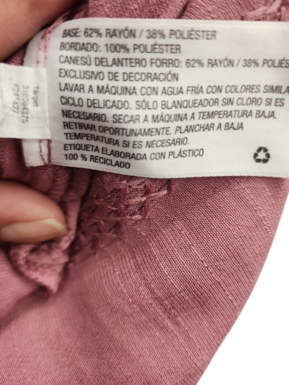 Cottagecore Knox Rose Mauve Embroidered Babydoll Blouse Short Sleeve Size M - Picture 5 of 11
